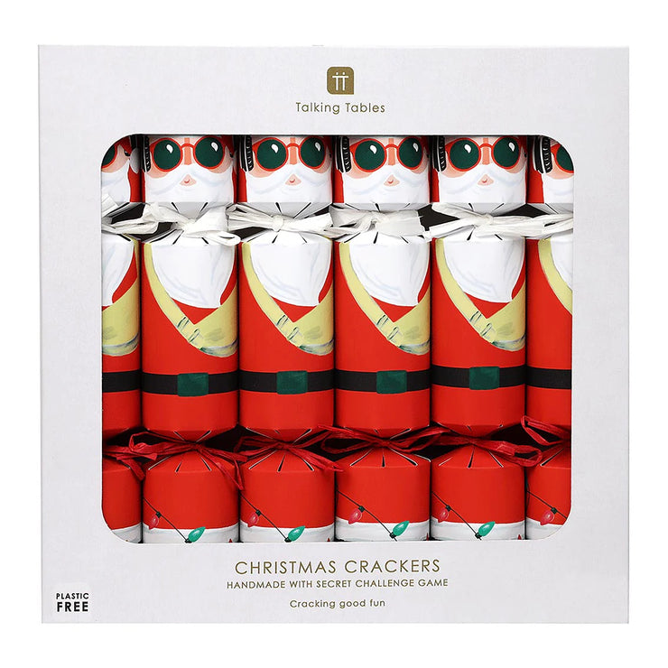 Santa Red Christmas Crackers Pack of 6