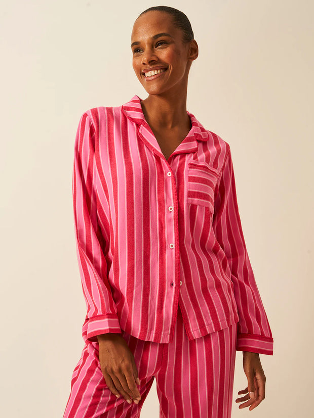 Stripe & Stare Long Sleeve Pyjama Top - Candy Pop Stripe