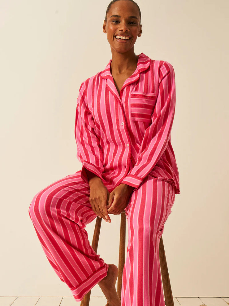 Stripe & Stare Long Sleeve Pyjama Top - Candy Pop Stripe