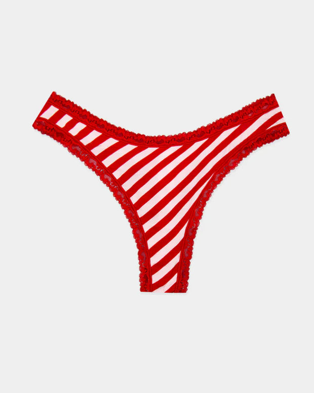 Stripe & Stare Single Thong in Candycane Stripe