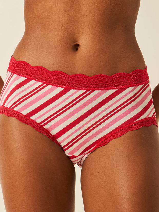 Stripe & Stare High Rise Knickers Box of 4 - Candy Cane Wishes