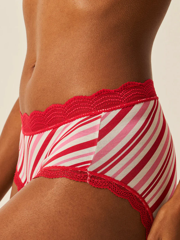 Stripe & Stare High Rise Knickers Box of 4 - Candy Cane Wishes