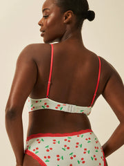 Stripe & Stare Lace Plunge Bra - Cherryade