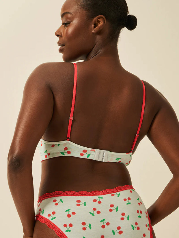 Stripe & Stare Lace Plunge Bra - Cherryade