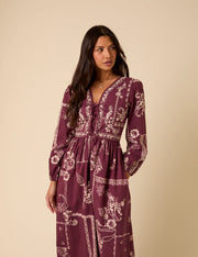 Nobody's Child Monroe Embroidered Midi Dress