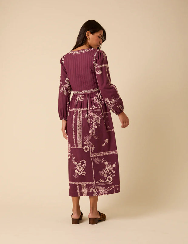 Nobody's Child Monroe Embroidered Midi Dress