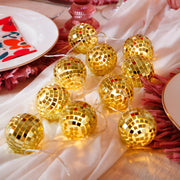 Luxe Gold Disco Balls String of Lights