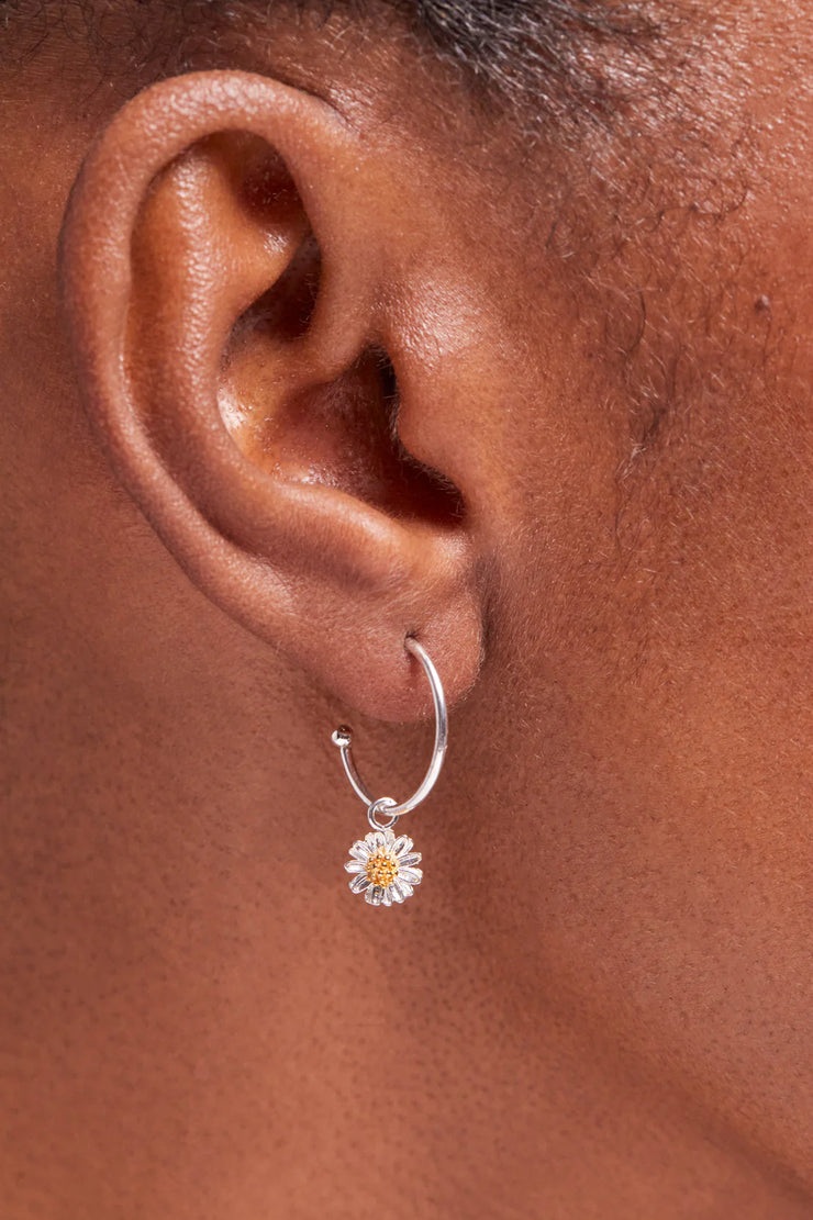 Mini Wildflower Drop Hoop Earrings