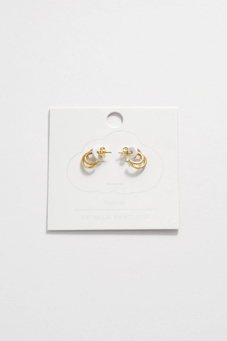 Pave Curl Hoops