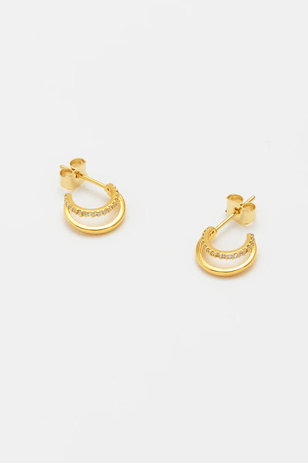 Pave Curl Hoops