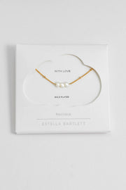 Beaded Chain And Pearl Necklace - Gold