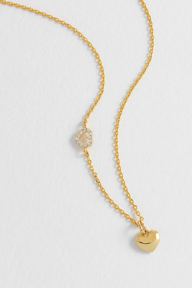 Gold Heart Charm Necklace