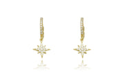 Boho Betty Earrings - Cohan Gold Cz Star Hoops