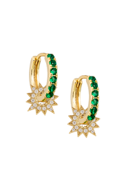 Atelier 18 Emerald Midi Hoops with Antares Star