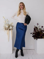 Fika Angel Satin Skirt - Navy