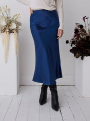 Fika Angel Satin Skirt - Navy