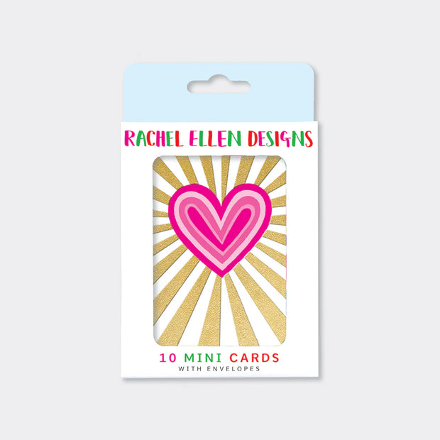 10 Mini Notecards - Neon Heart