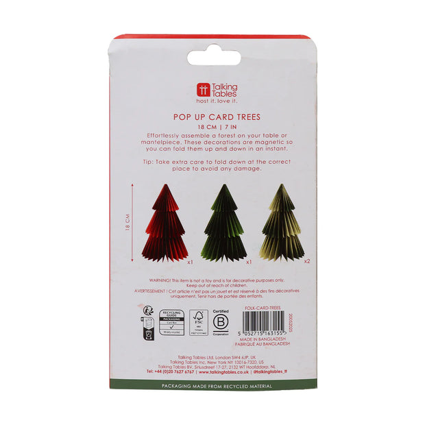 Paper Honeycomb Tree Decorations - Pack of 4