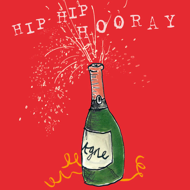 Poet & Painter Hip Hip Hooray Champagne Card