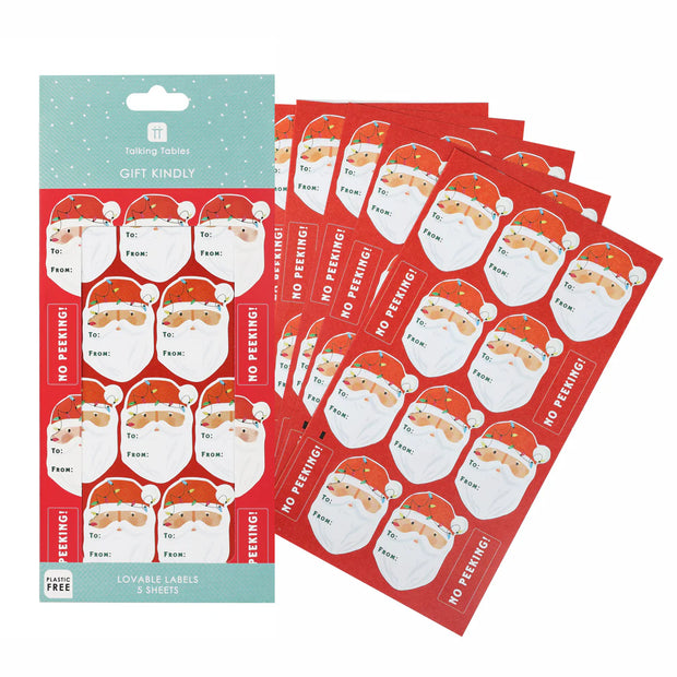 Santa Christmas Gift Labels – 70 Stickers
