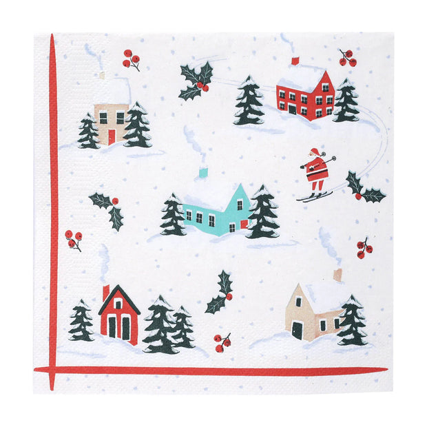 Christmas Paper Napkins 20 Pack - Fun Guy Santa