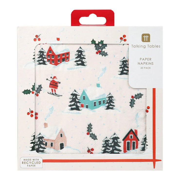 Christmas Paper Napkins 20 Pack - Fun Guy Santa