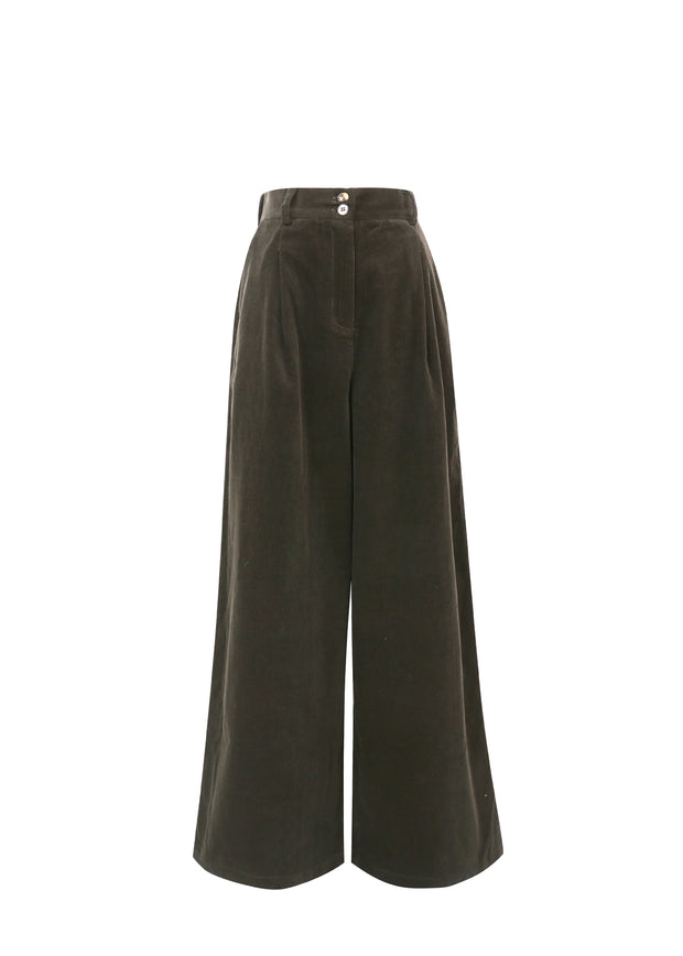 Frnch Khaki Philo Cord Trousers