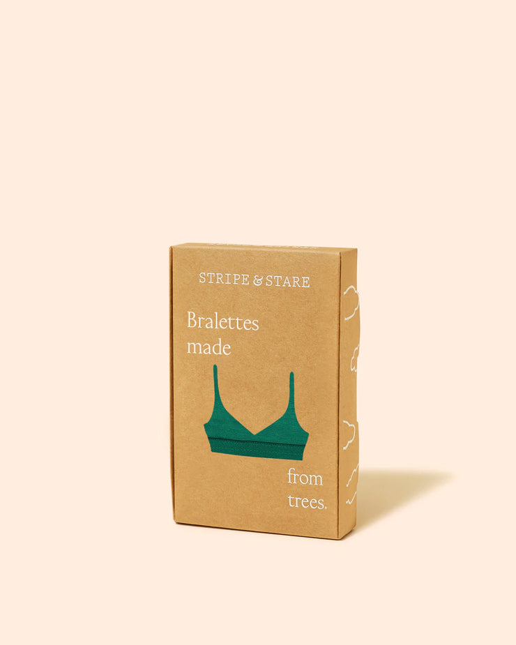 Stripe & Stare Lace Bralette - Forest Green