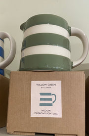 Traditional Cornishware Dreadnought Jugs - Willow Green
