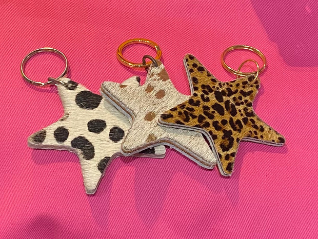 Leather Keyrings - Stars