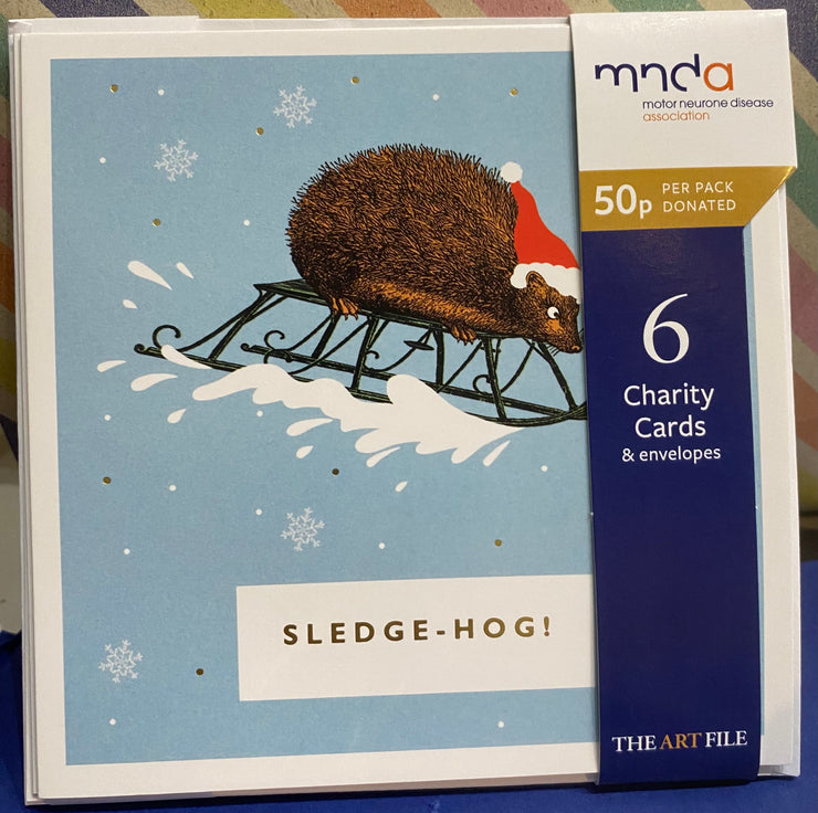 Charity Christmas Cards Set of 6 - Sledge-Hog!