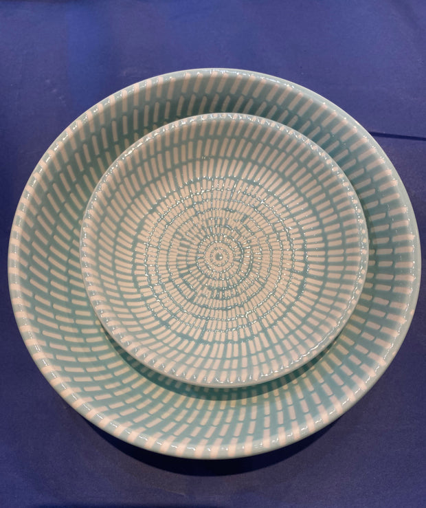 Ceramic Trinket Dishes - Blue Dash