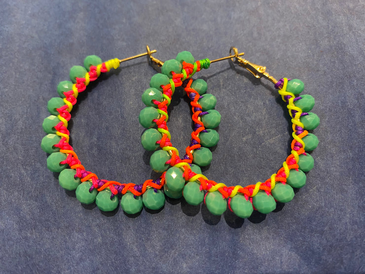 Colourful Beaded Hoops