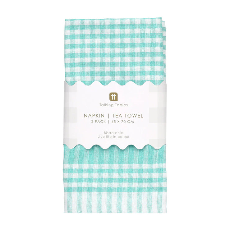 Gingham Fabric Napkins/Tea Towels - Sets of 2