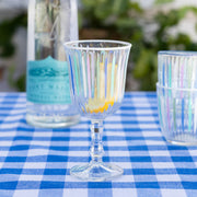 Blue & White Striped Glasses - Wine Glasses