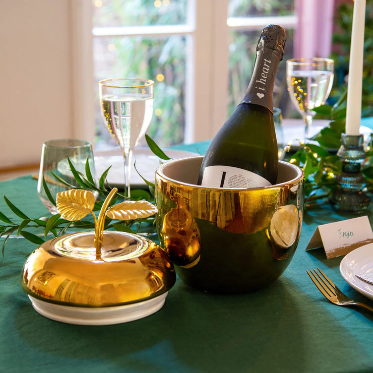 The Emporium Gold Ceramic Apple Ice Bucket