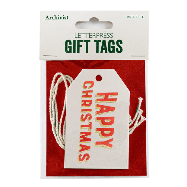Archivist Gift Tags - Happy Christmas