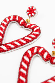 My Doris Beaded Earrings - Candy Cane