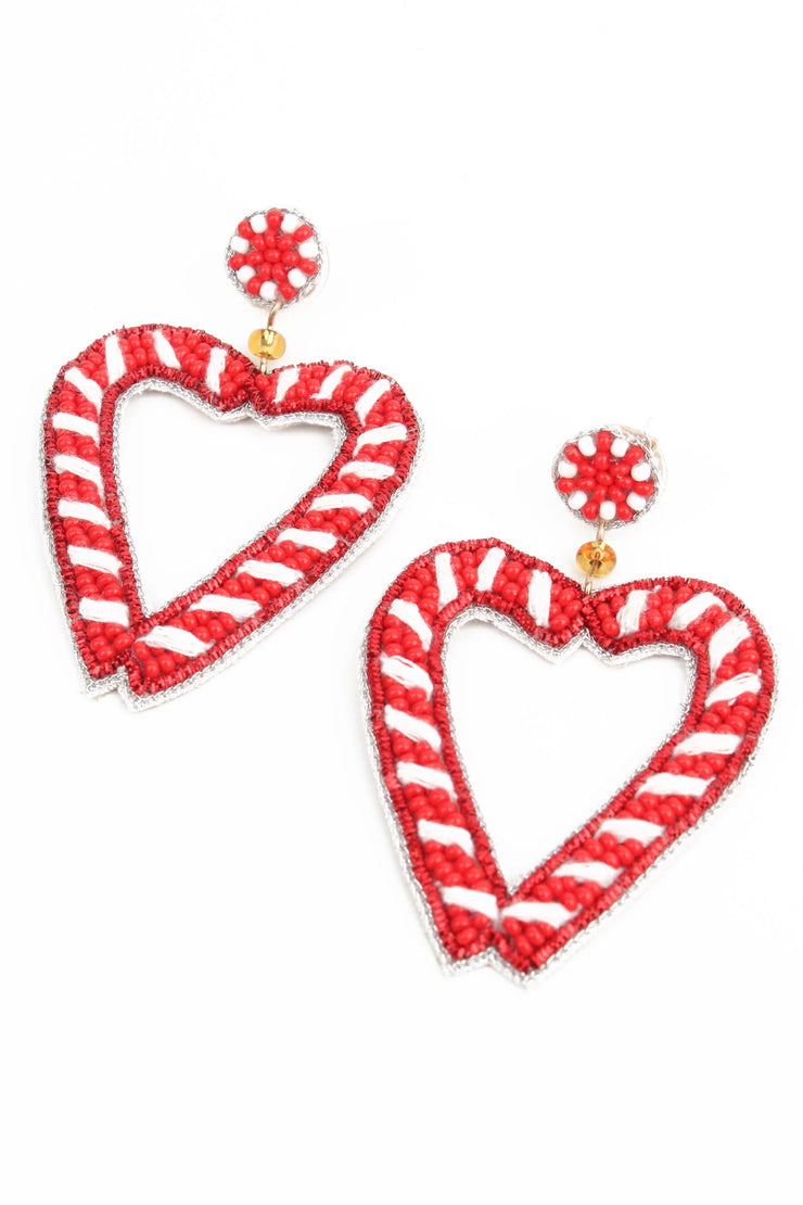 My Doris Beaded Earrings - Candy Cane