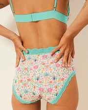Stripe & Stare Lace Bralette - Mexicana with Mint Trim