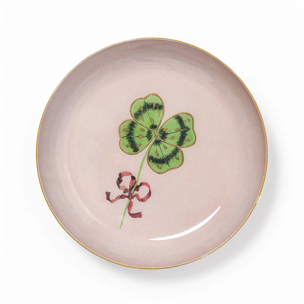 Roomytown Round Enamel Tray - Clover