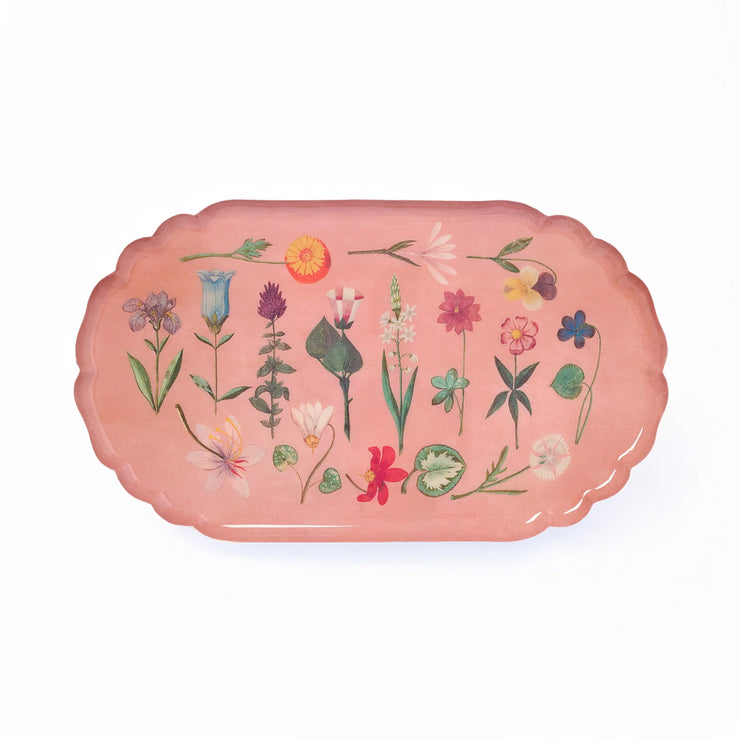Roomytown Scalloped Enamel Tray - Festival of Flowers