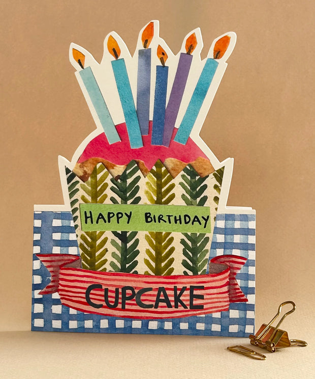 Poet & Painter Cut Out Card - Cupcake