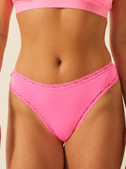 Stripe & Stare Single Thong - Hot Pink