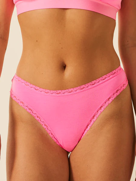 Stripe & Stare Single Thong - Hot Pink
