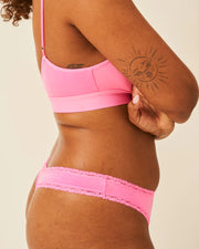 Stripe & Stare Single Thong - Hot Pink