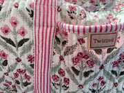 Twizzell Indian Block Print Weekend Bag - Pink Diamond