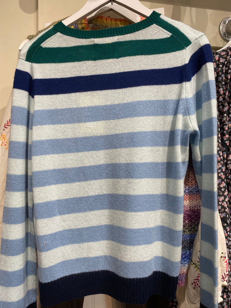 Jumper 1234 Gradient Stripe Cashmere Crew - Blues