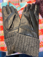 Numph Nubira Leather Gloves - Caviar