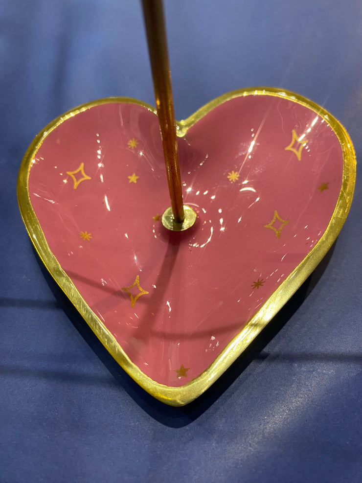 Pink Heart Enamel Jewellery Stand